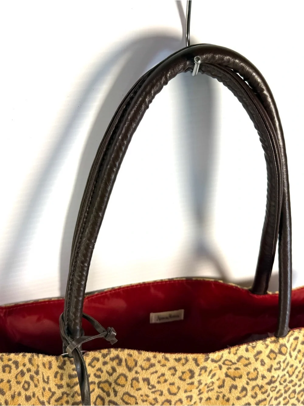 Neiman Marcus Leopard Print Tote with Dark Brown Handles